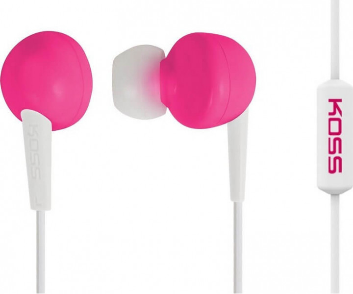 Наушники KOSS KEB6i Pink, Mini jack (3.5 мм), вакуумные, микрофон на проводе, кабель 1.2 м